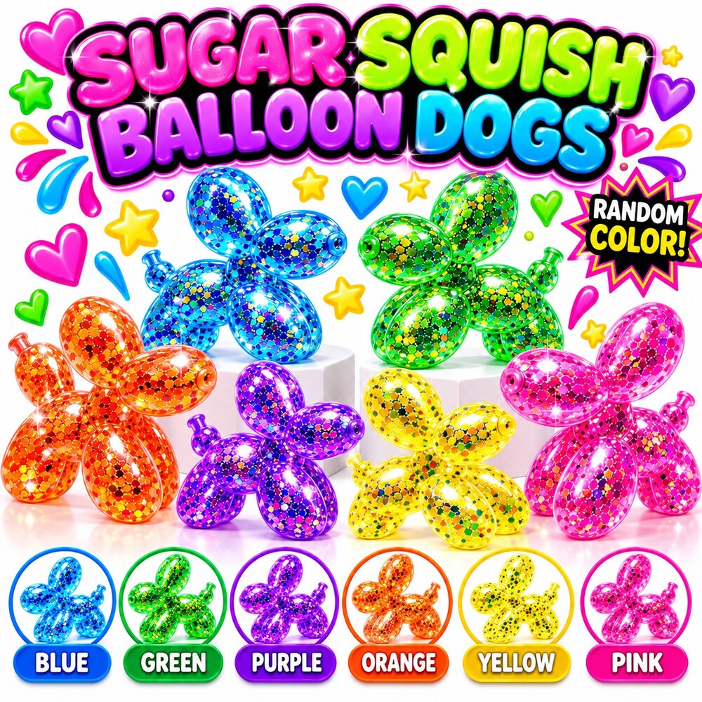 Sugar Squish Balloon Dogs Balloon Dog Toy Random Color Squishy